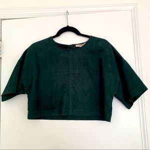 Forever 21 suede cropped shirt